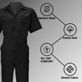 thumbnail image 5 of ACTIVE UNIFORMS Coveralls Workwear Men Short Sleeve Coveralls (Black, X-Small), 5 of 7