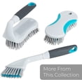 thumbnail image 5 of Smart Design All-Purpose Scrub Brush - Contoured Easy Grip Non-Slip Handle - Tough Bristles - Odor Resistant - Dishwasher Safe - Cleaning Pots, Pans, Sink and Tub - Gray and Teal, 5 of 6