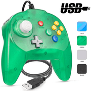 Miadore USB N64 Controller, Classic Retro Wired N64 Game pad Joystick for Windows PC MAC Linux Raspberry Pi 3 Genesis Higan(2021 New Version,Clear Green)