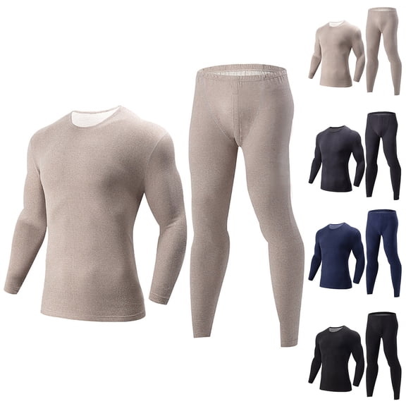 RYDCOT thermal Underwear for Men Long Johns Fleece Lined Hunting Gear Set Base Layer for Cold Weather Navy