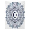 thumbnail image 3 of Ambesonne Moon Tablecloth Rectangular Table Cover, Circle Form, 60"x84", Dark Blue White Teal, 3 of 4