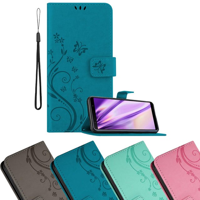 Samsung Galaxy A7 2018 Funda protectora - con Blumenmuster y Kartenfach