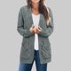 thumbnail image 1 of Cárdigan de moda para mujer, liso, suelto, de manga larga, blusa, cárdigan, abrigo de acrílico para mujer, 1 of 6