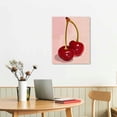 thumbnail image 3 of Nawypu  Vintage Funky Cherry Canvas wall art 70s Red Blue Posters Room Aesthetic prints painting Girls College Dorm Apartment Decor, 3 of 5