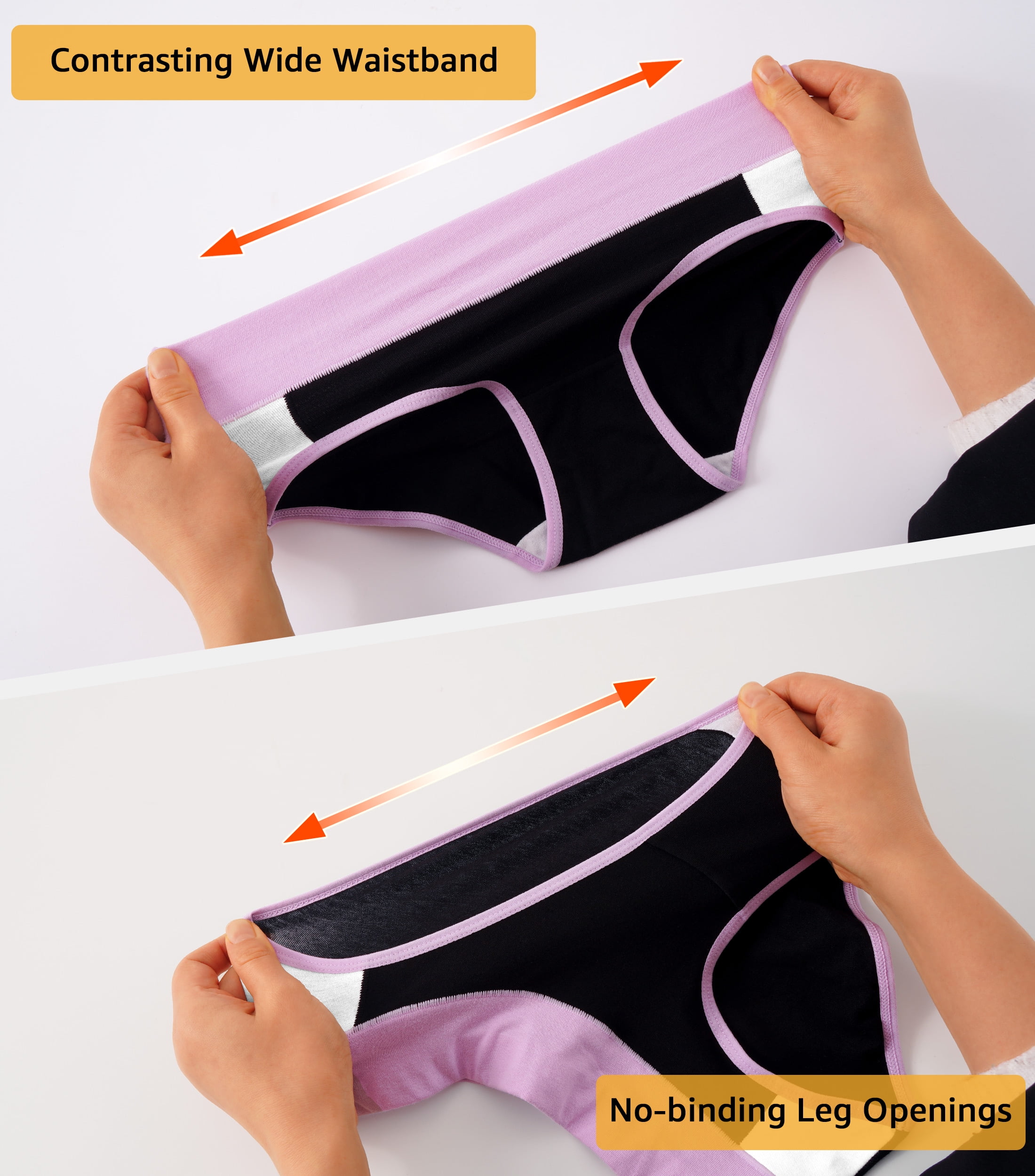 INNERSY Teen Underwear Soft Cotton Girls Panties Briefs High Waisted  Underwear 6 Pack (XL(14-16 yrs), Contrasting Collage) 