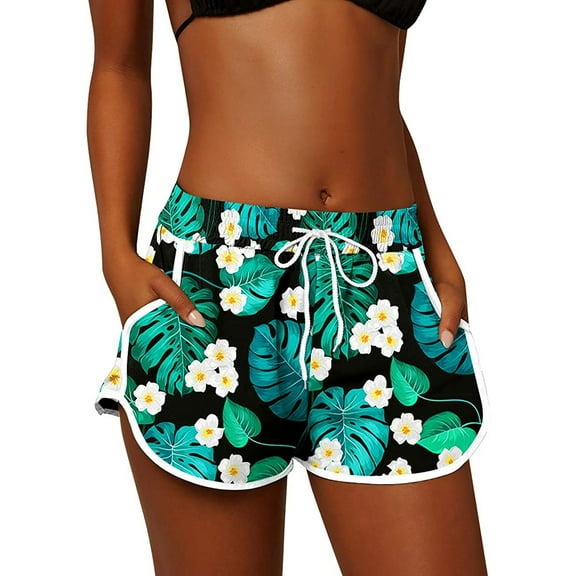 Shorts for Women Summer for G Floral Beach Board Swim Trunks Casual Jean Shorts with Pockets S-2XL