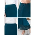 thumbnail image 5 of DARING DIVA Women's Satin Formal Lace Trim High Waist Maxi Skirts S Blue, 5 of 6