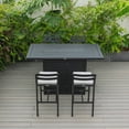 thumbnail image 4 of LeisureMod 5-Piece Patio Dining Bar Set Aluminum Rectangular Fire Pit Table with Tank Holder and 4 Barstool with Removable Cushions for Modern Home, Backyard, Garden Chelsea Collection in Light Grey, 4 of 11