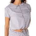 thumbnail image 5 of Celebrity Pink Women's and Women's Plus Button Front Puff Sleeve Top with Ties, Sizes XS-XXXL, 5 of 6