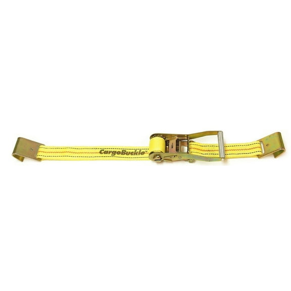 CargoBuckle Ratchet Strap Tie-Down with K-Hooks - Heavy Duty, Universal - 2" x 27'