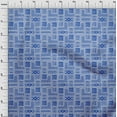 thumbnail image 3 of oneOone Cotton Poplin Blue Fabric Geometric African Craft Projects Decor Fabric Printed By The Yard 42 Inch Wide, 3 of 4