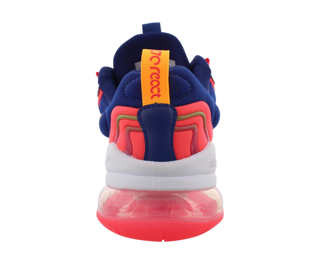 apoyo Deliberar Perforar Nike Air Max 270 React Eng Boys Shoes Size 4, Color: Laser Crimson/Laser  Orange/White/Blue - Walmart.com