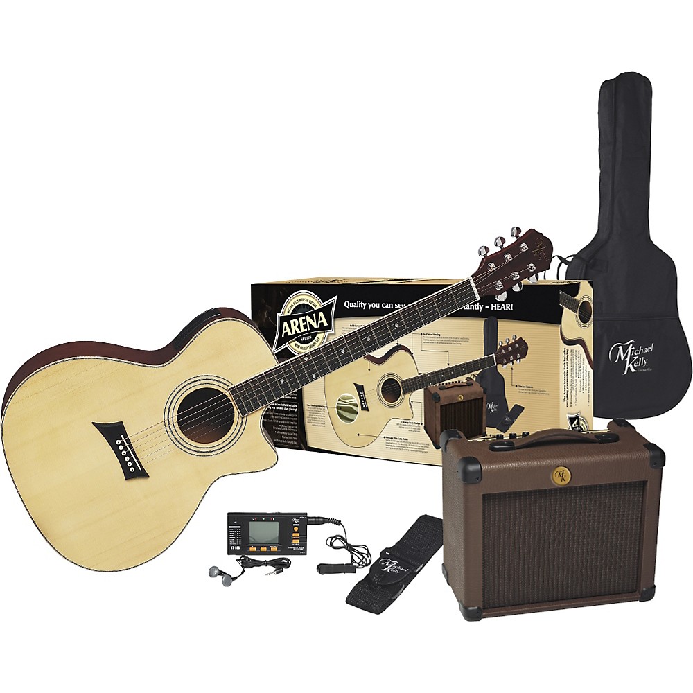 Michael Kelly Arena Pack AcousticElectric Guitar and Amp Satin Natural