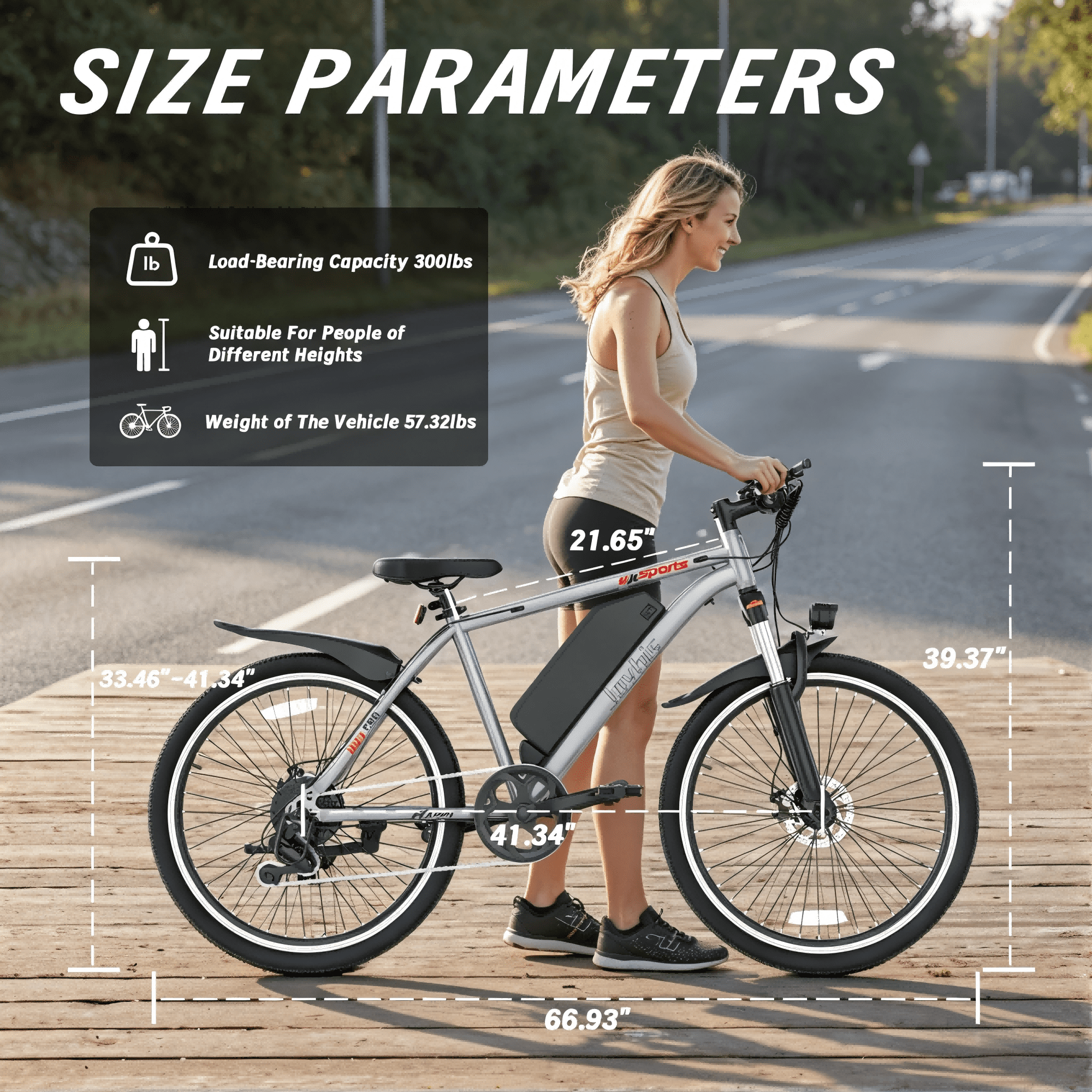 26" E-Mountain Bike for Adults, 350W Motor, 48V 5.2Ah Removable Battery, Up to 22 MPH & 45 Miles Range, 7-Speed Electric Bicycle with Pedal Assist, UL2849 Certified