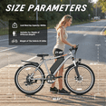 thumbnail image 3 of 26" E-Mountain Bike for Adults, 350W Motor, 48V 5.2Ah Removable Battery, Up to 20 MPH & 45 Miles Range, 7-Speed Electric Bicycle with Pedal Assist, UL2849 Certified, 3 of 9