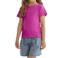 thumbnail image 4 of WhouRiu Little Girls Tshirts Back Bow Short Sleeve Tee Clothes Kids Loose Breathable Comfy Tops Purple,Sizes 5-6, 4 of 6