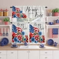 thumbnail image 2 of Independence Day Kitchen Curtains Valances 3 Piece Set, USA Flag Red Blue Flower Rod Pocket Tier Curtain and Valance Drapes for Small Window 36 Inch Length for Bedroom Cafe, 2 of 9