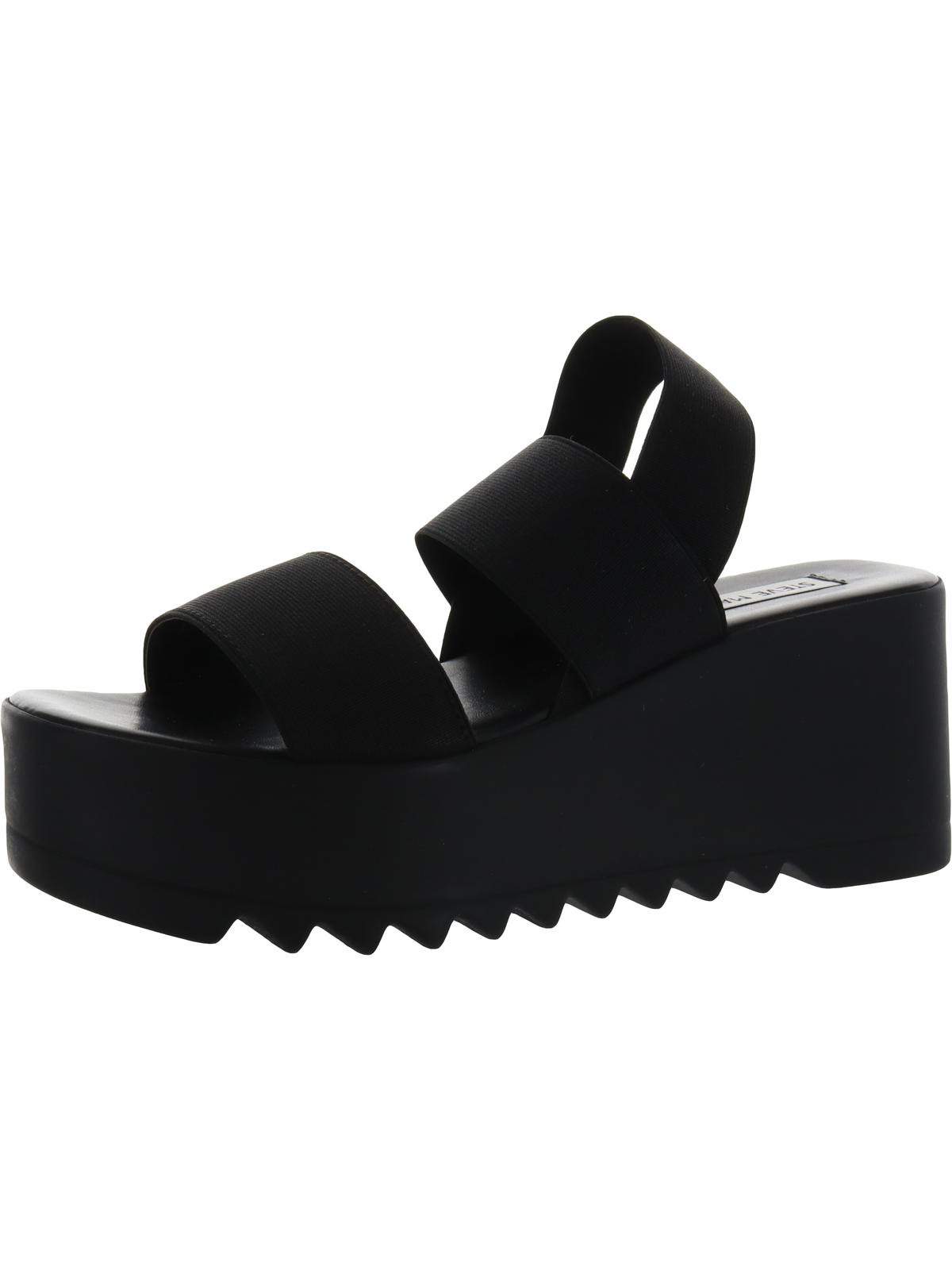 steve madden black platform slides