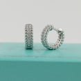 thumbnail image 5 of Silver Shop Round Cut CZ 14K White Gold Finish Women's Hoop Earrings, 5 of 5
