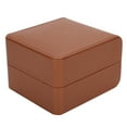 thumbnail image 2 of Caja de almacenamiento de reloj de cuero PU, caja de regalo con almohada suave para reloj, collar, pulsera, marrón, 2 of 5