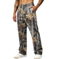 thumbnail image 2 of LTTVQM Leaf Print Camouflage Full Length Pants for Men 2026 Versatile Woodland Camo Dual Side Pockets Relaxed Fit Casual Walking Trousers Camel L, 2 of 7