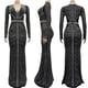 thumbnail image 3 of Vestido largo Zoctuo para mujer, sexy y elegante, con strass, negro, XL, 3 of 6