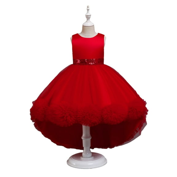 XBASW Baby Kids Girls Pageant Princess Dress Flower Girl Trailing Dresses Toddler Prom Puffy Ball Gowns Performance Dresses for Girls 3-10T