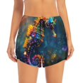 thumbnail image 4 of Lsque Neon Seahorse Underwater Realm Printed Women's Running Shorts with Liner Pockets,Elastic Quick Dry Workout Athletic Gym Yoga Shorts,Womens High Waist Shorts-Medium, 4 of 9