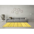 thumbnail image 3 of Ahgly Company Machine Washable Indoor Round Solid Yellow Modern Area Rugs, 6' Round, 3 of 4