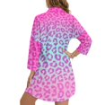 thumbnail image 6 of Renewold Bathing Suit Cover Up for Women Long Sleeve Button Down Shirts for Women Lightweight Comfy Beach Cover Up Shirt Casual Resort Wear Beach Tunic Top, Pink Blue Leopard Print, S, 6 of 7
