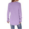 thumbnail image 6 of Sevevn Women'S Casual Solid Color Round Neck Long Sleeved Tops Purple M Deal of the Week, 6 of 6