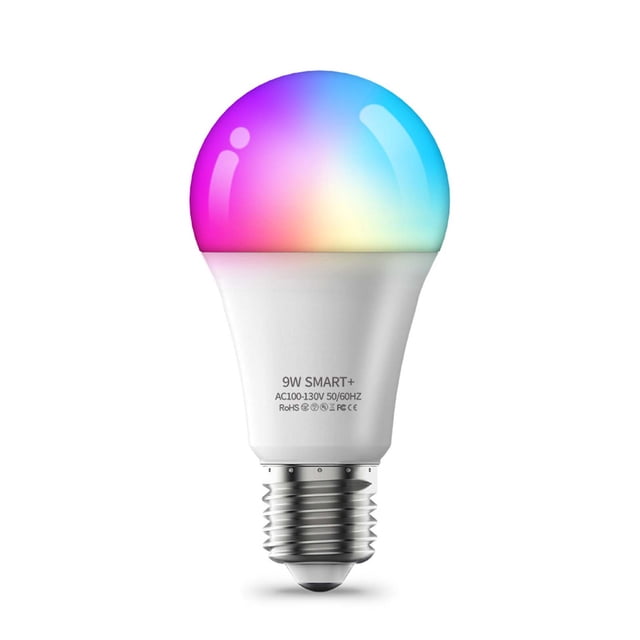 Bombilla LED Irfora 9W-110V Bombilla de luz inteligente Wi-Fi Bombillas LED 2700K-6500K RGBW E26 Temporizador de control de voz para decoración de fiesta en casa Irfora Bombilla LED