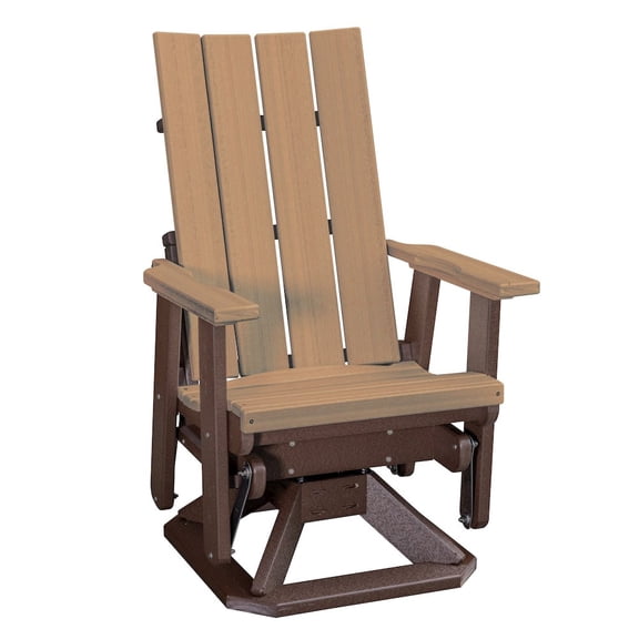American Furniture Classics Brandon Swivel Glider in Cedar on a Tudor Brown Base