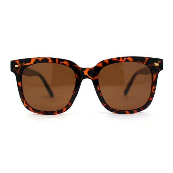 Mens Polarized Iconic Large Hipster Horn Rim Sunglasses Tortoise Brown