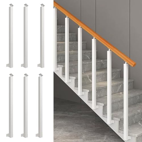34/36/38/40/42in Side Mount Stair Railing Posts, Indoor Outdoor 270°Adjustable Metal Baluster Post, Staircase Balusters with Screws Kit for Deck, Balcony and Porch$$