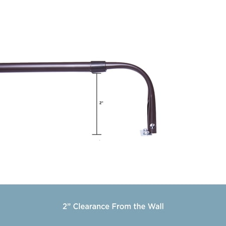 Kenney 28-48 Basic Steel Adjustable Curtain Rod, Espresso