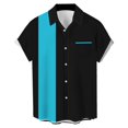 thumbnail image 3 of Short Sleeve Shirts For Women Casual Color Contrast Lapel Shirt Top Fashion Trendy Clothes, 3 of 3