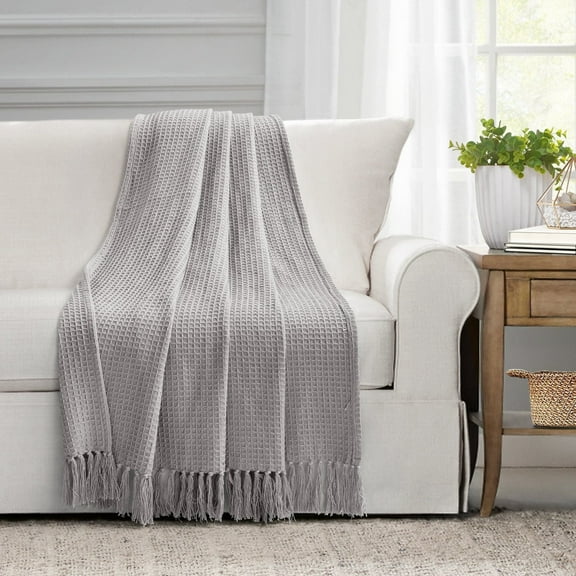 Lush Décor Gray Cotton Throw, 50" x 60"