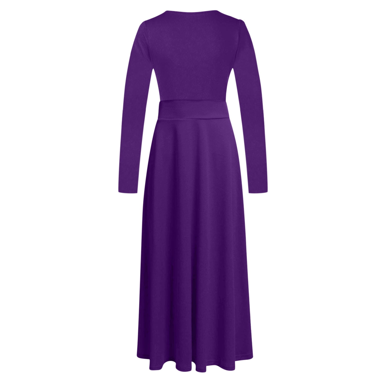 Purple flared dress with pockets. Knee length bridesmaid dress long sleeve - available in deals 50+ colors