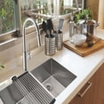 thumbnail image 5 of Handmade Stainless Steel Double Bowl Undermount Kitchen Sink, 32 x 18 x 10 in., 5 of 9