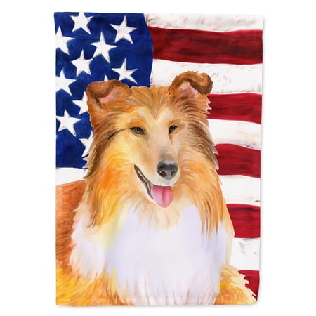 Carolines Treasures BB9720GF Sheltie Patriotic Flag Garden Size Small multicolor