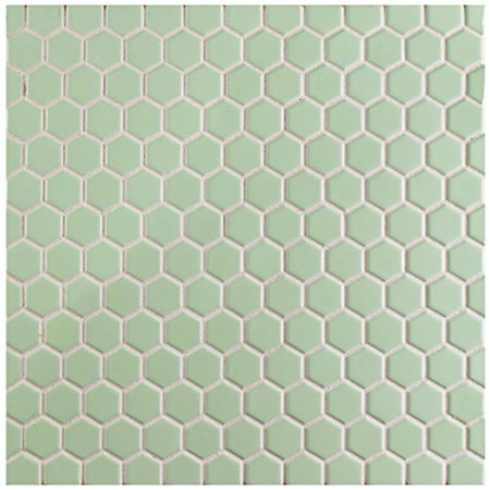 Somertile Fxlm1hmg Retro Hex Porcelain Floor And Wall Tile 10 25 X Somertile Fxlm1hmg Retro Hex Porcelain Floor And Wall Tile 10 25 X 11 75 Matte Light Green Com