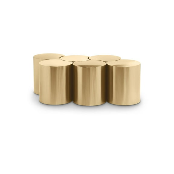 Meridian Furniture Dimple 6 Piece Gold Iron Metal Coffee Table