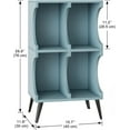 thumbnail image 5 of MIDODO 4 Cube Bookshelf, Wooden Open Small Book shelf, 2 Tiers Circle Arc Storage Shelf Display Cabinet Organizer, Modern Bookcase, 5 of 9