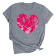 thumbnail image 2 of Fesfesfes Women's Short Sleeve Tops Women's Lover Love Printed T-shirt Round Neck Short Sleeved Top Womens Basic Tee 3XL(US:14), 2 of 5