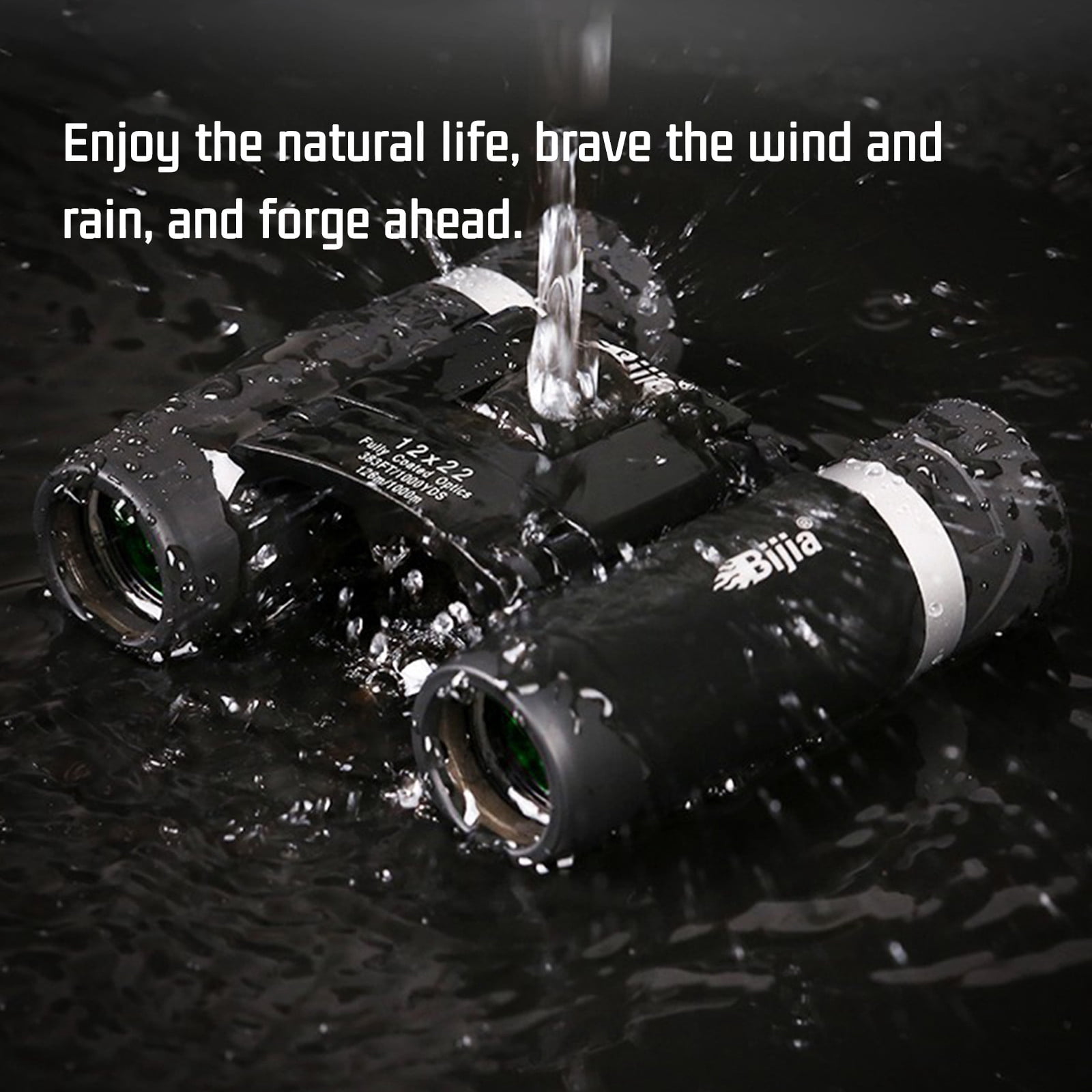 12x22 Zoom Binoculars with Phone Clip, Travel Folding Telescope, with High Definition Low-Light Night Vision, for Bird Watching, Cruise Ship, Concert, Theater Opera and Hunting