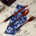 thumbnail image 3 of Cutlery Set, Portable Travel Chinese Style Wood Chopsticks Spoon Fork with Storage Pouch Cloth Bag Kitchen Cooking Tools for Outdoor Travel, 3 of 7
