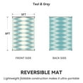 thumbnail image 2 of SIXHOME Outdoor Rug Carpet 5'x8' Waterproof Reversible Patio Rug Portable Modern Indoor Outdoor Rug Plastic Straw Rug for RV Camping Garden Picnic Deck Backyard Boho Porch Decor Teal and Gray, 2 of 7