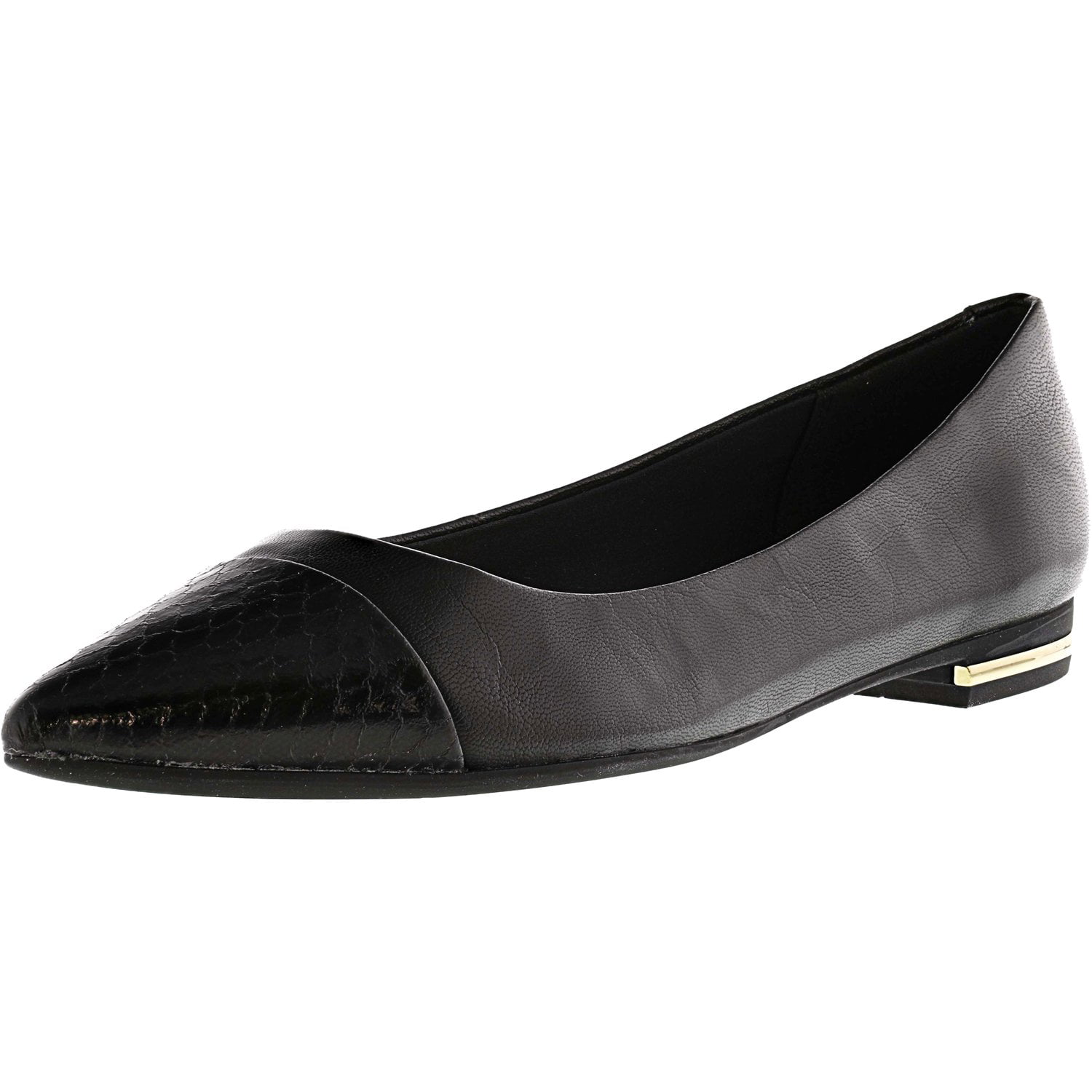 Isaac Mizrahi Live Women's Gayle Leather Black Flat Shoe