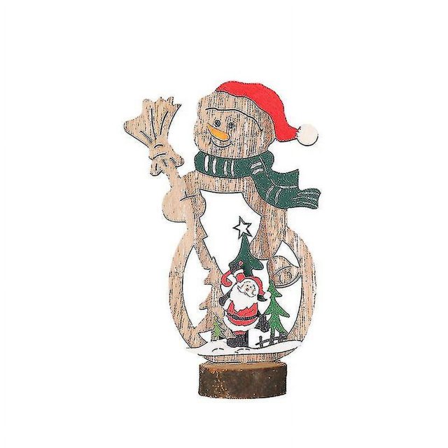 Adornos navideños de madera/mesa Manualidades de muñeco de nieve de Papá Noel/decoración de fiesta de Navidad. (madera)(1 pieza)